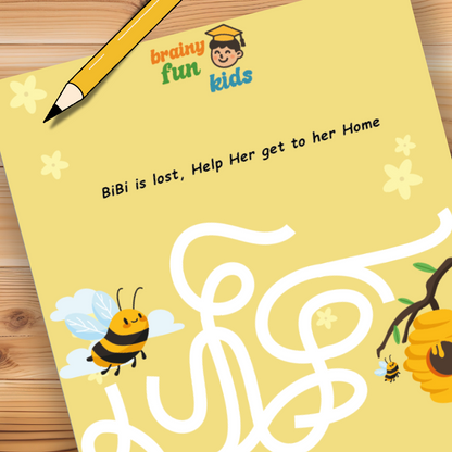 Printable Maze Activity for Kids – Bee Maze | Fun Educational Game (A4 Digital Download)