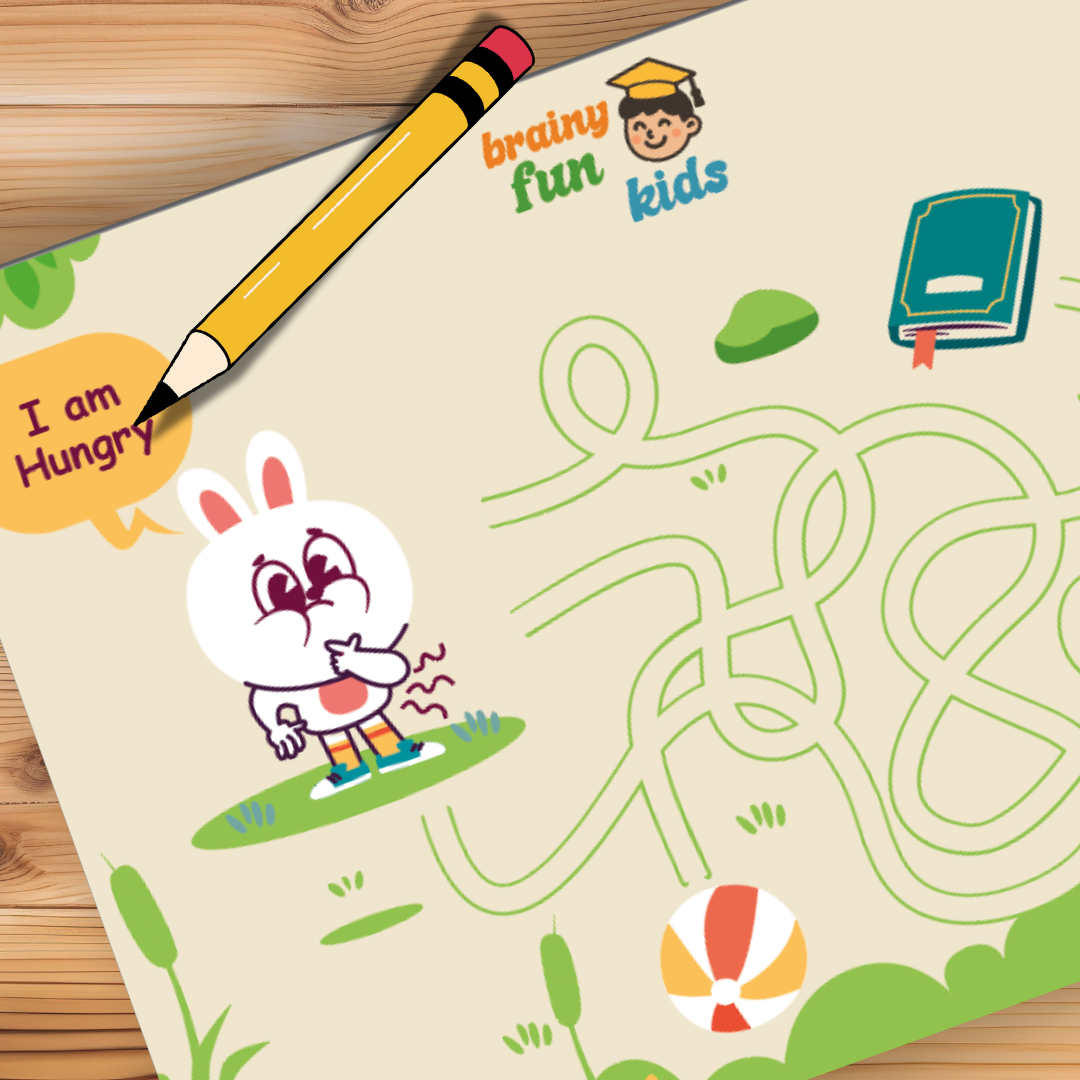Printable Maze Activity for Kids – Rabbit Maze | Fun Educational Game (A4 Digital Download)